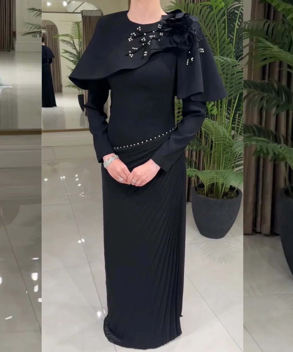 Customized Formal Jersey Pleat Pattern Sequined Flower Straight Sweetheart Long Quinceanera Bespoke Occasion Dresses