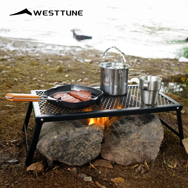 WESTTUNE Camping-Klapptisch aus Netzstoff, multifunktionaler Grilltisch, leichter Picknick-Koch- und Esstisch, Outdoor-Zubehör