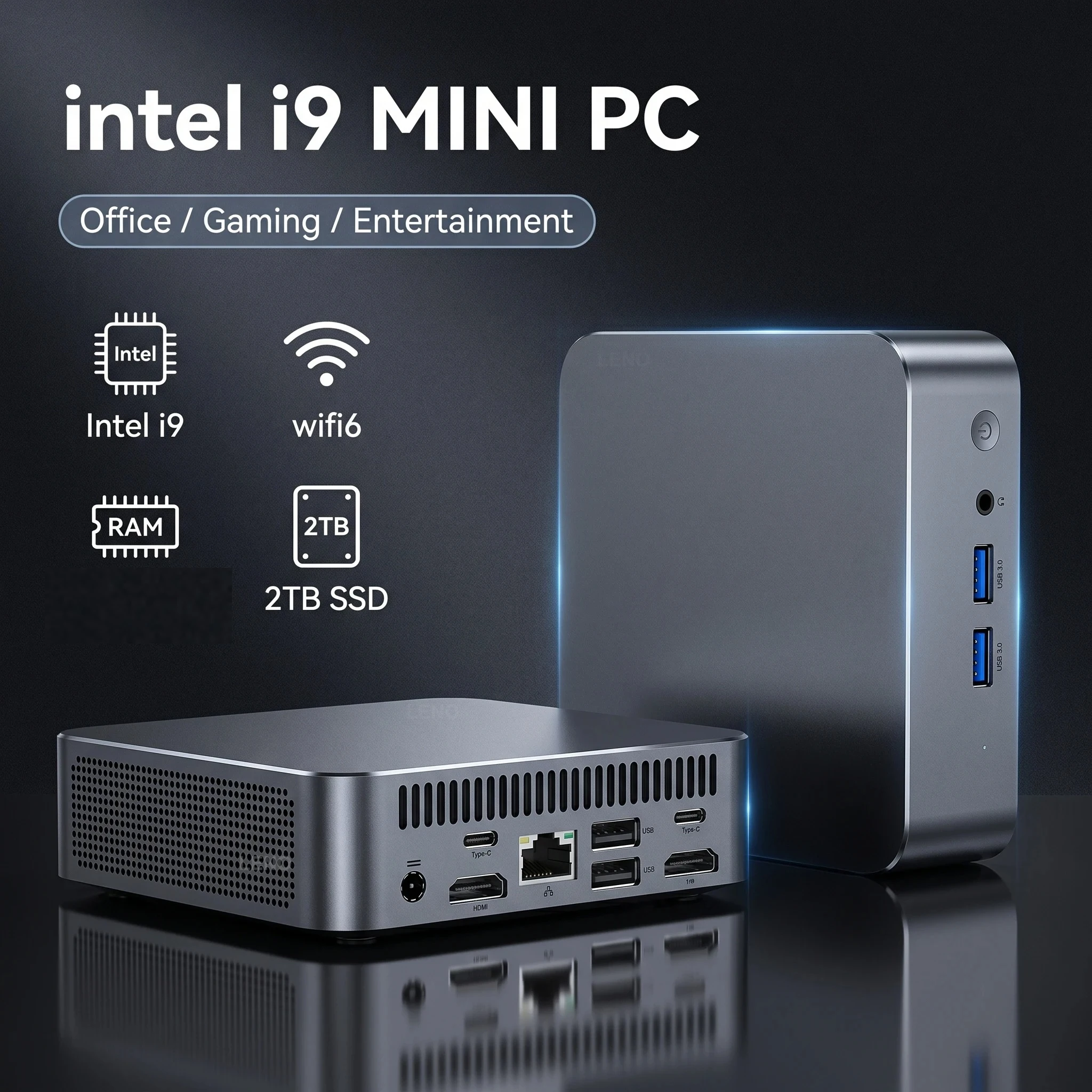 Mini PC 2026 Intel Core i9 10980HK Windows 11 16 Go RAM DDR4 1 To SSD WIFI 6 BT5.2 Ordinateur de bureau 4K HD PC Gamer