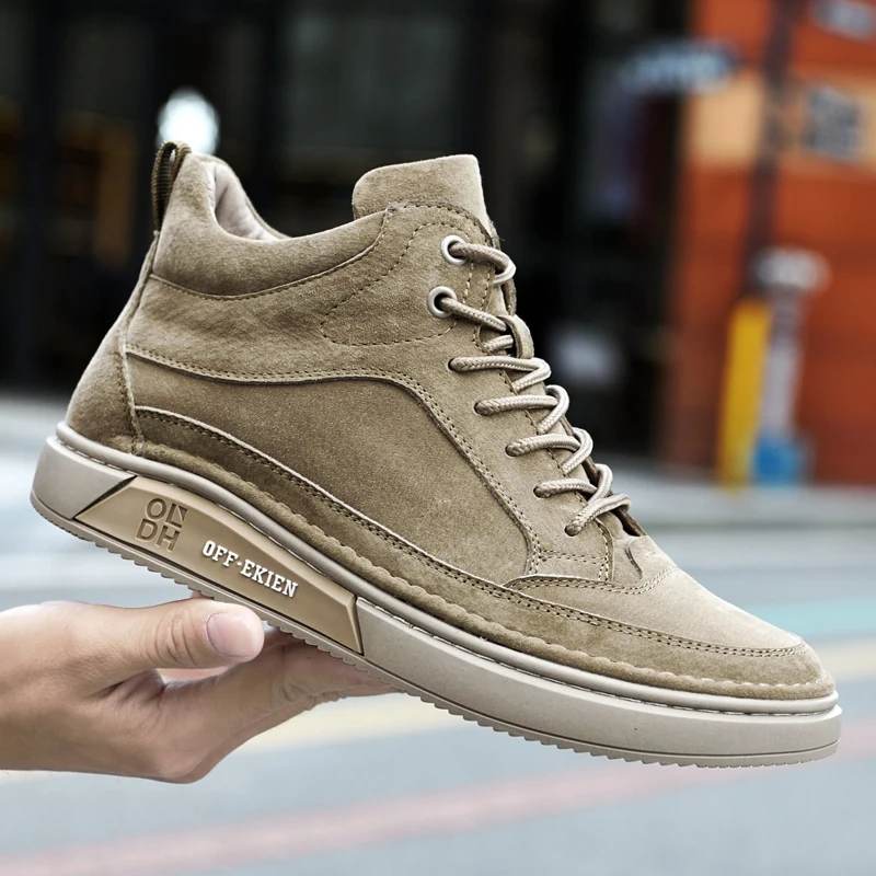 Winter Schneestiefel Retro Wüstenstiefel Herrenschuhe High-Top Sneakers Freizeitschuhe Mode Herren Plüsch Warm Hochwertige Cowboystiefel