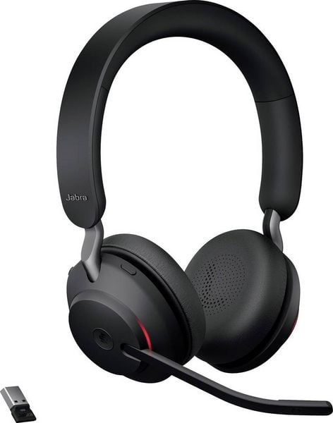 Jabra Evolve2 65 MS On Ear Headset Bluetooth® Stereo Schwarz Lautstärkeregelung, Batterieladeanzeige, Mikrofon-Stummschaltung Telefon -