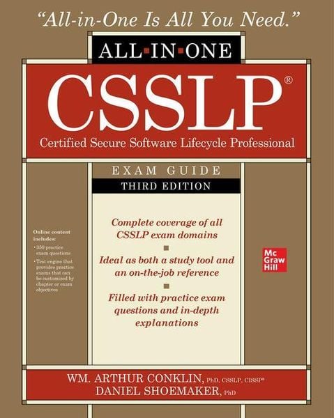CSSLP Certified Secure Software Lifecycle Professional All-in-One Exam Guide, Third Edition, Taschenbuch von Daniel Shoemaker,Wm. Arthur Conklin,