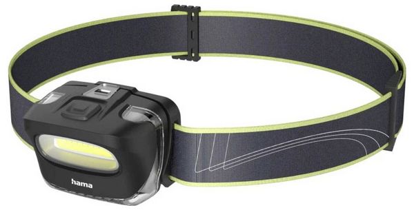 Hama LED-Stirnlampe 'HL110', Batterien, COB, Kopflampe zum Joggen, Sport, 2 Modi 00228614 Stirnlampe 83 g