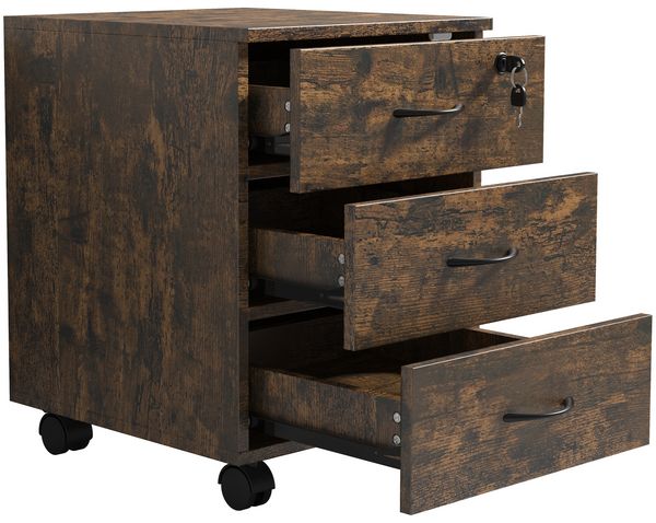 Holz Rollcontainer Büromöbel 3 Schubladen Baula L