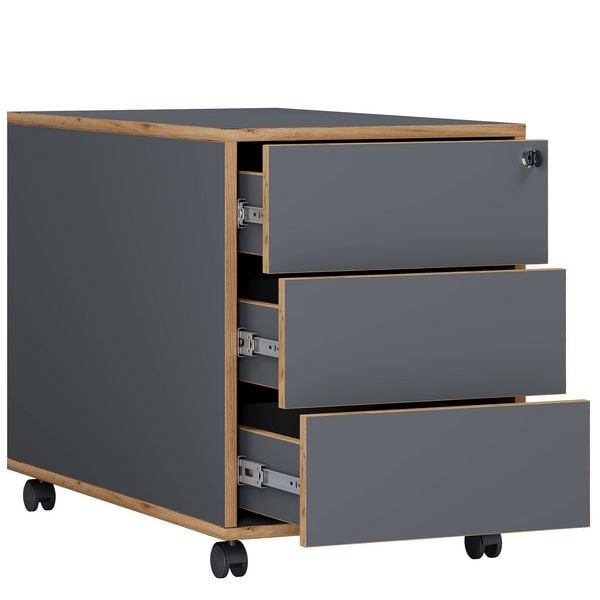 Holz Rollcontainer Bürocontainer Salia 3 Schublade