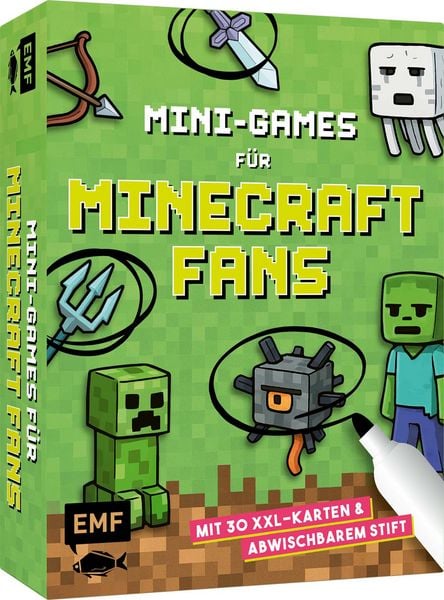 Kartenspiel: Mini-Games für Minecraft-Fans – mit abwischbarem Stift