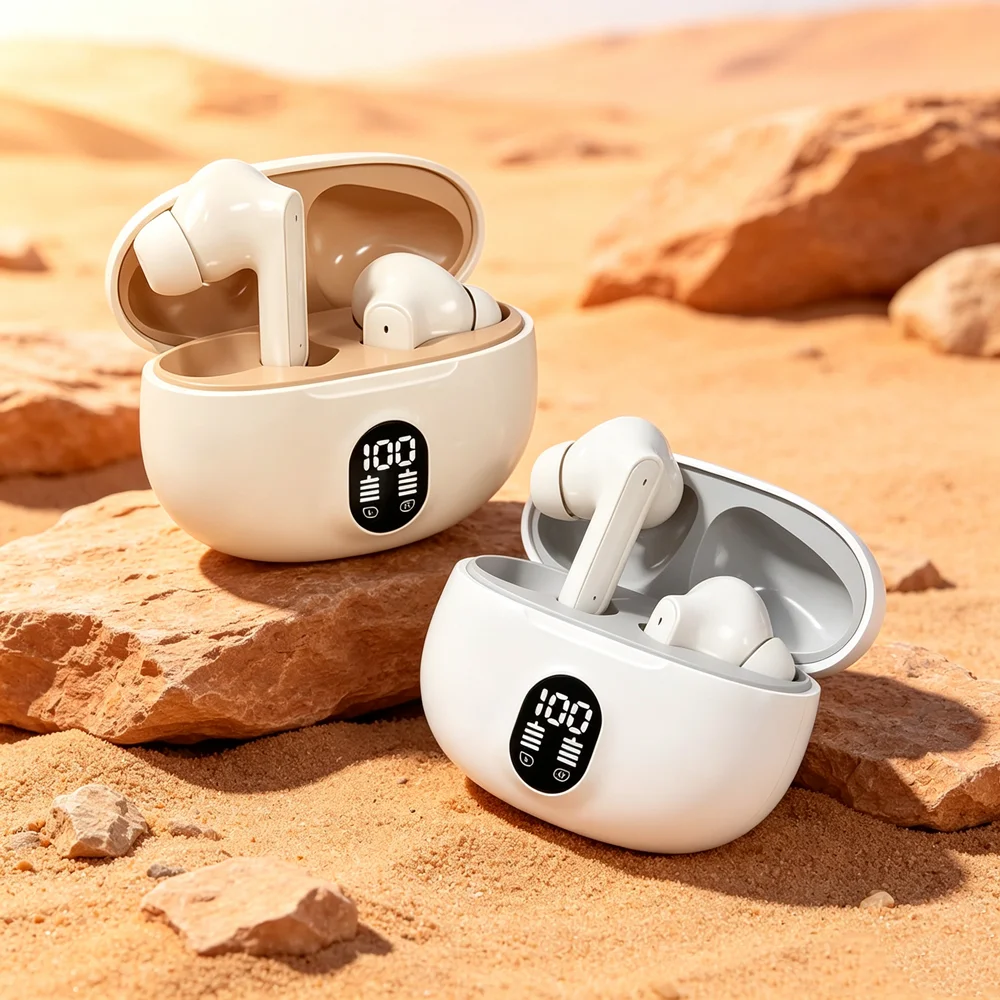 Écouteurs sans fil Bluetooth, casque Bluetooth, Audifonos Bluetooth, écouteurs Bluetooth à commande tactile intelligente, permettent le contrôle du volume sans téléphone