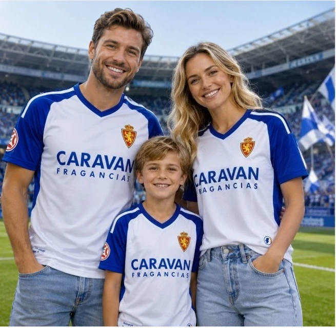 Nouveau maillot domicile de l'équipe de football Real de Saragosse 26/27, T-shirt de football de la Ligue de la Primera División, uniforme sportif respirant pour domicile.