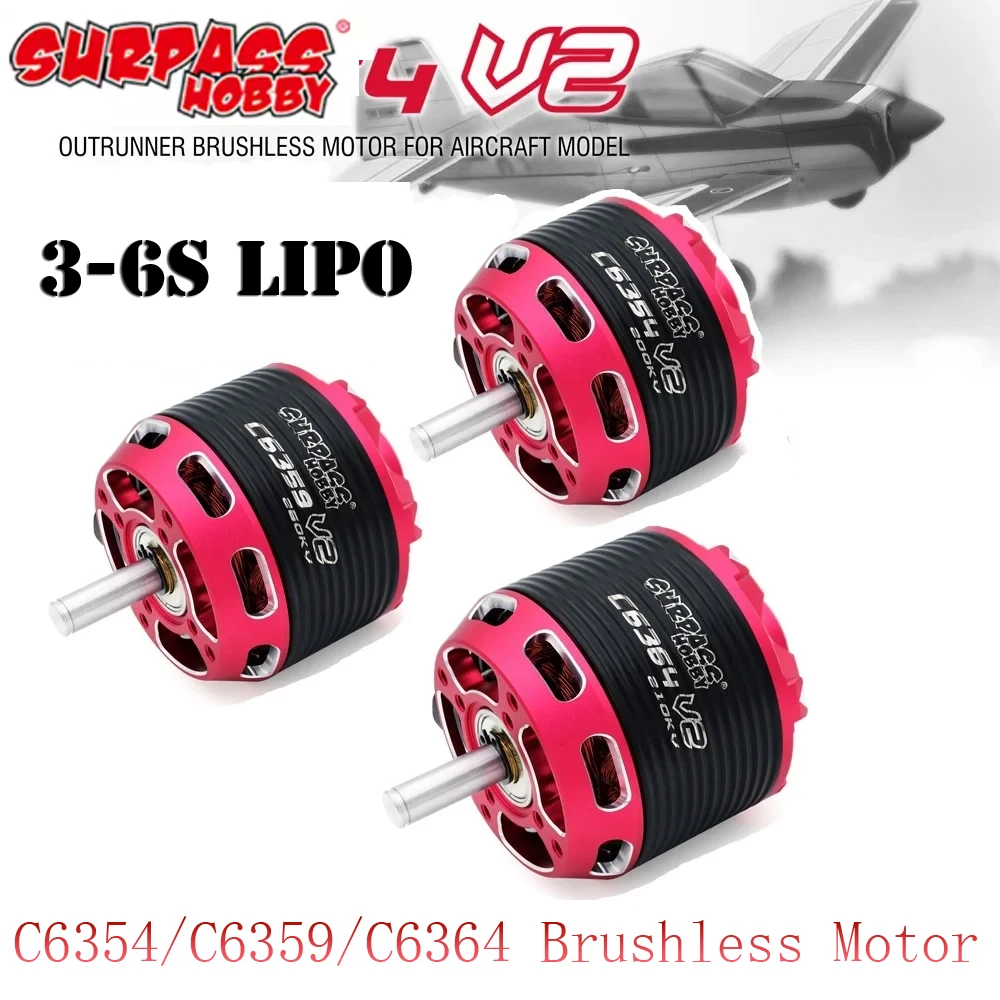 SURPASS HOBBY C6354/C6359/C6364 Brushless Motor 3-6S For RC Aircraft Plane Multicopter Brushless Outrunner Motor