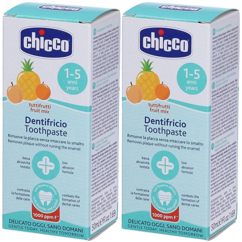 Chicco® DentifricioTuttifrutti con Fluoro 2x1 St