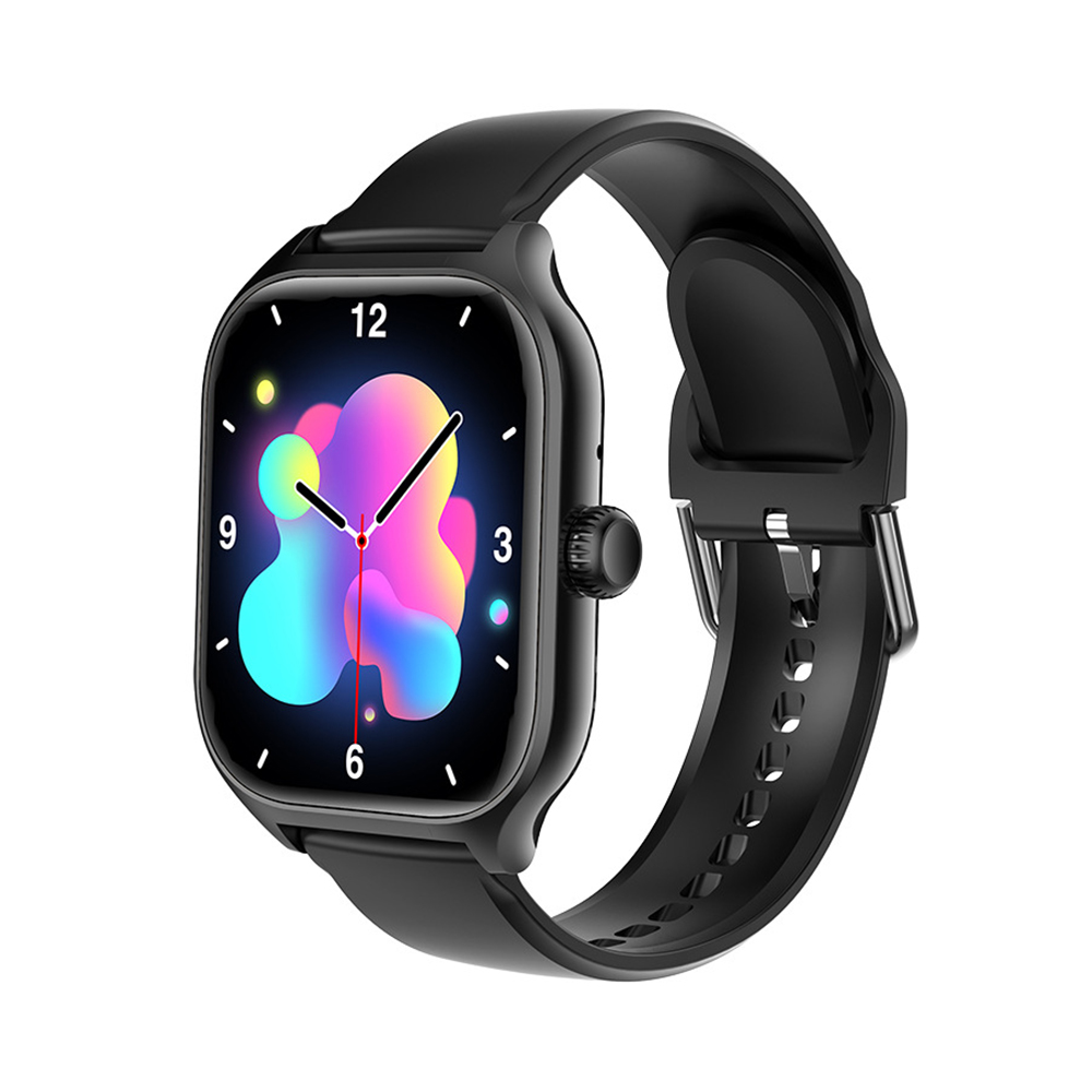 Bluetooth Calling Smartwatch Heart Rate Fitness Tracker black Silicone Belt