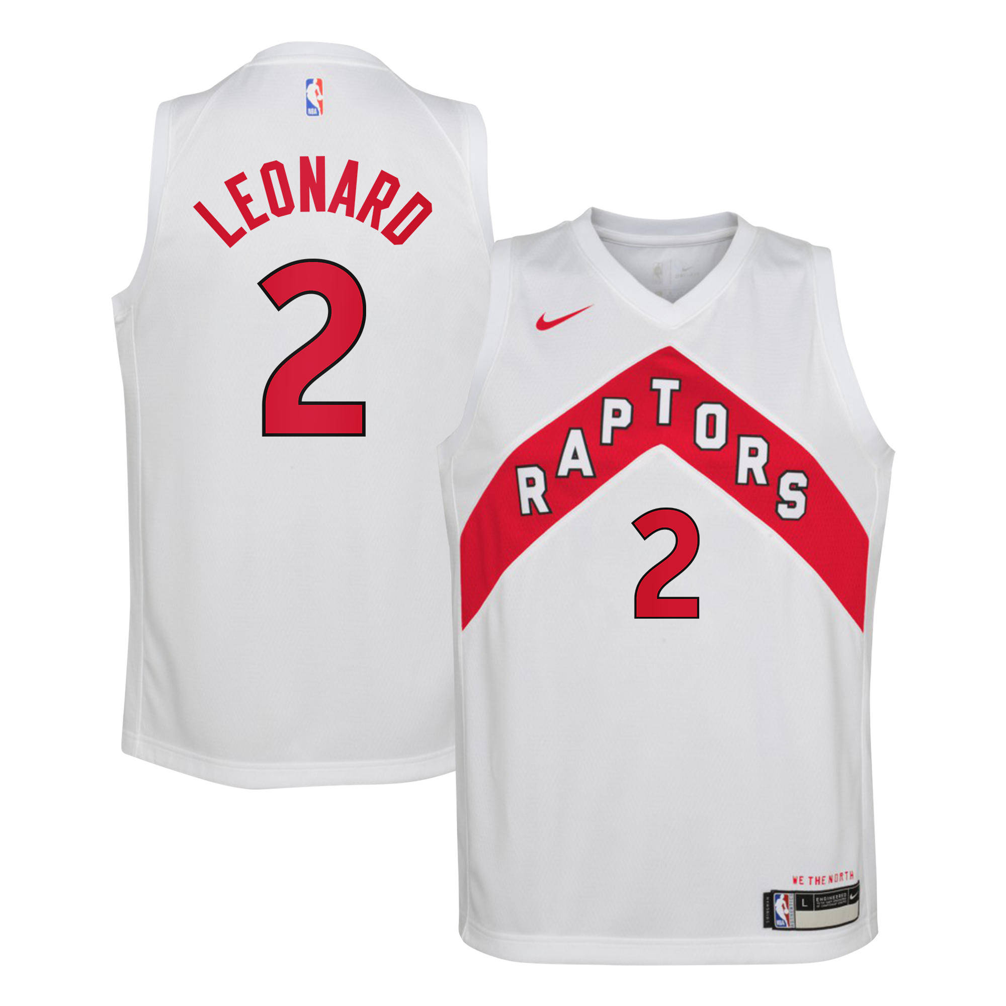 Toronto Raptors Nike Association Edition Swingman-Trikot – Weiß – Kawhi Leonard – Jugend