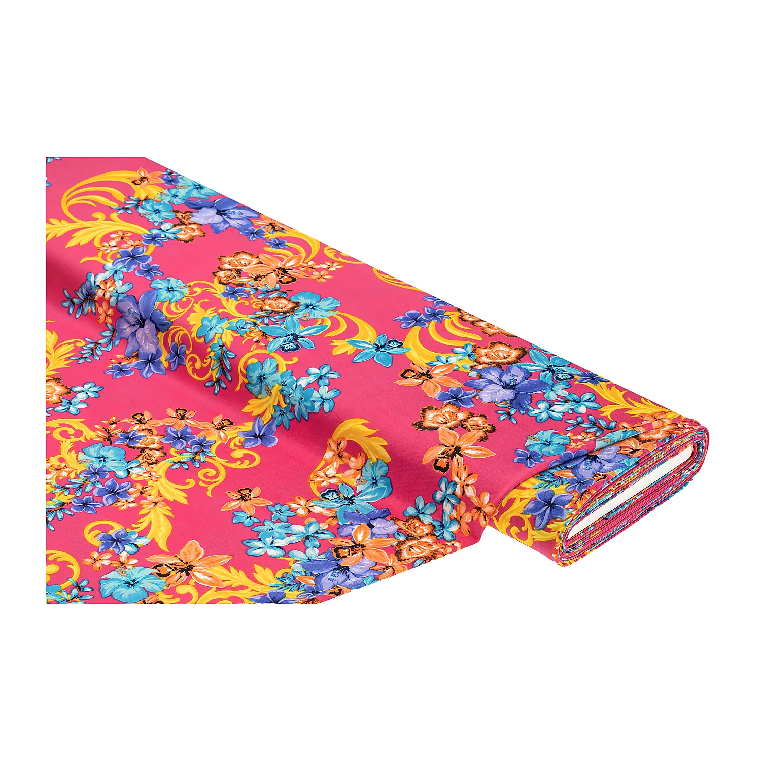 Elastik-Jersey Blumen, pink-color