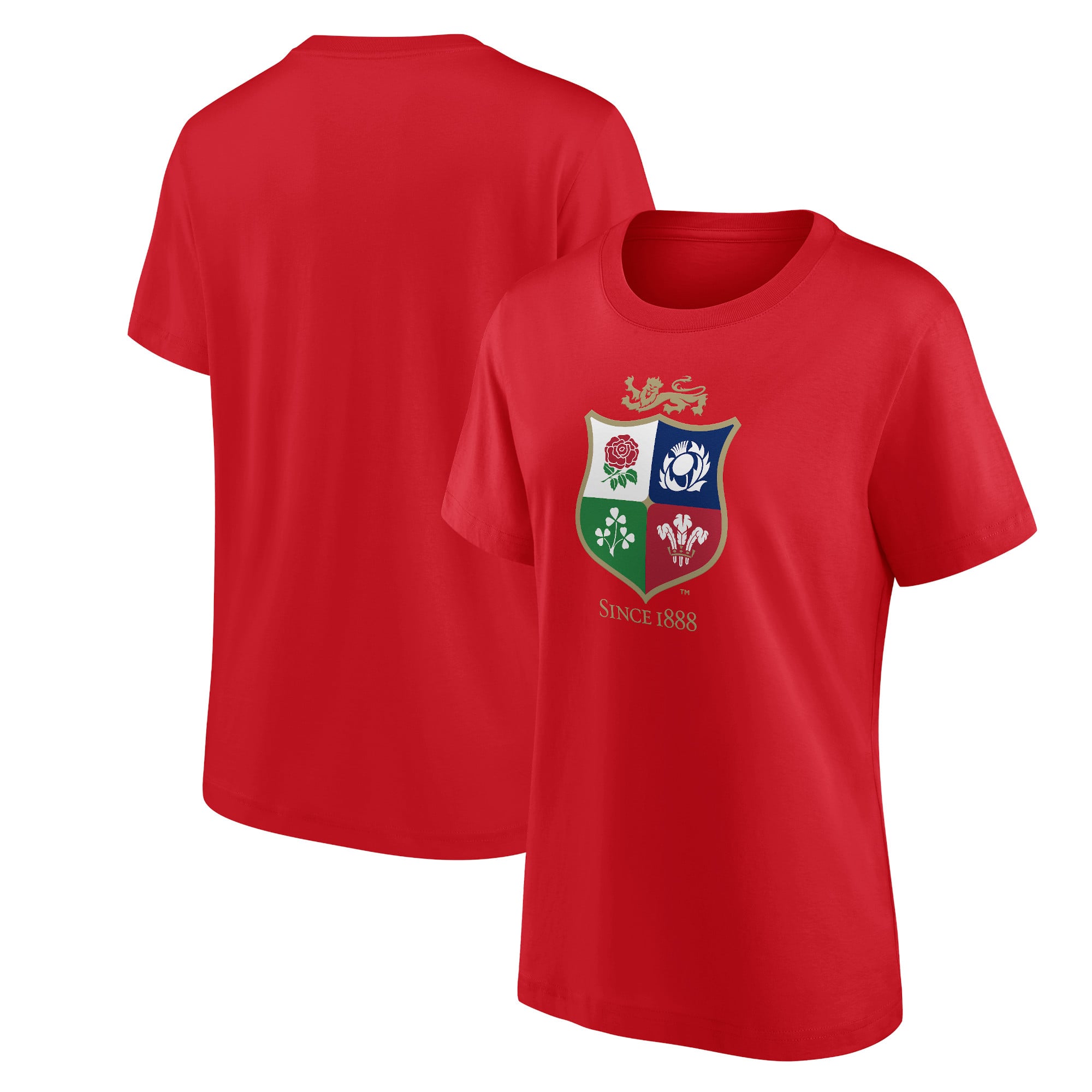 Britisches und irisches Lions-Logo-T-Shirt – Rot – Damen