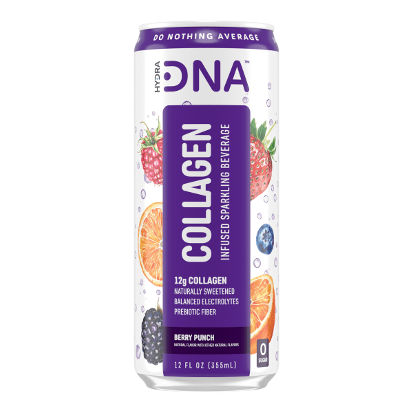 HydraDNA Collagen Infused Drink, Berry Punch, Sugar Free, 12 Oz, 12/PK