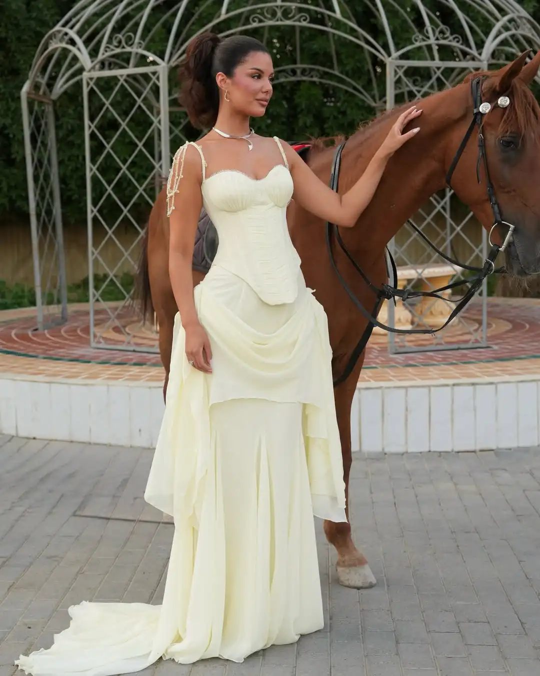 Customized Corset Evening Gown Spaghetti Strap Beaded Shoulder Straps Birthday Party Dress Draped Chiffon vestidos de gala