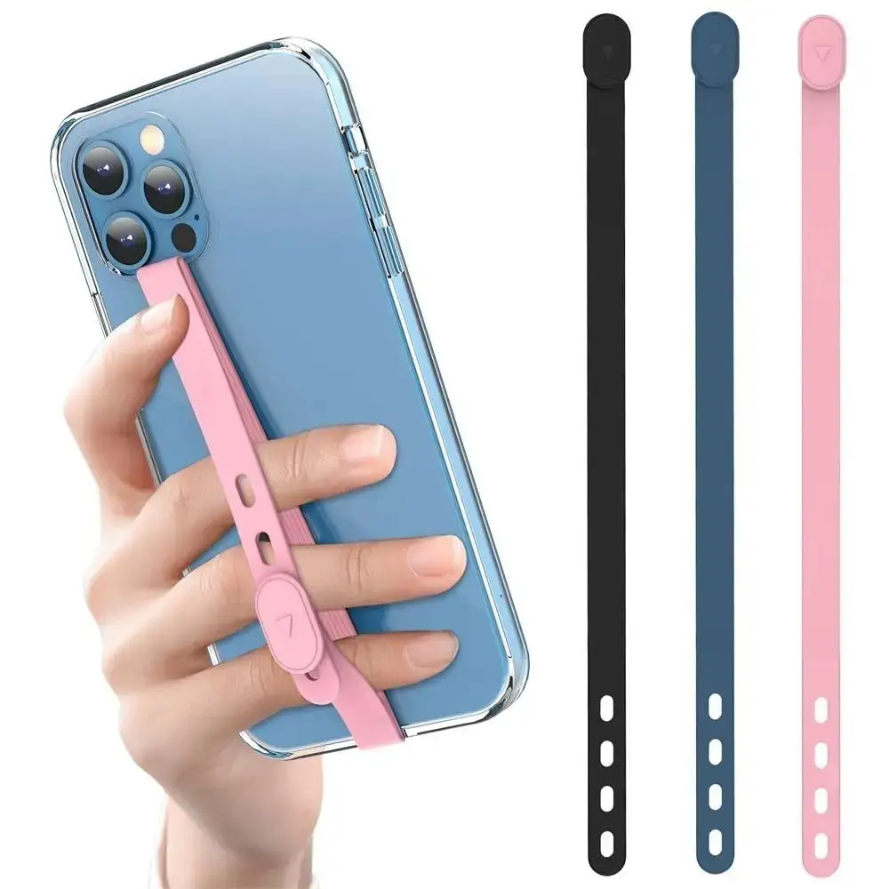 Sipmle Silicone Phone Strap Anti-lost Elastic Phone Hand Band Adjustable Phone Holder Finger Grip Phone Accessories