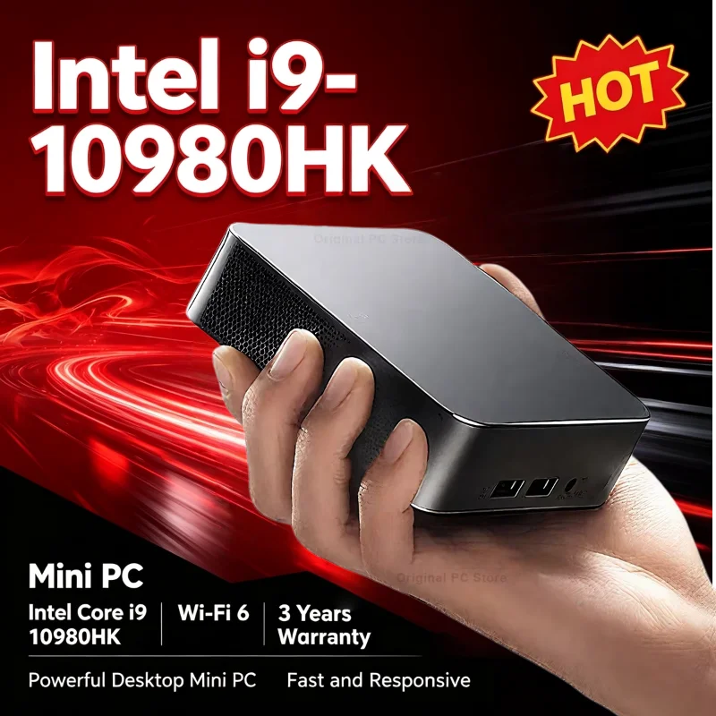 New Mini Desktop PC Intel Core i9 10980HK Windows 11 Mini PC 16GB RAM 1TB/2TB SSD WiFi 6 BT5.2 4K Gaming Home Office Computer