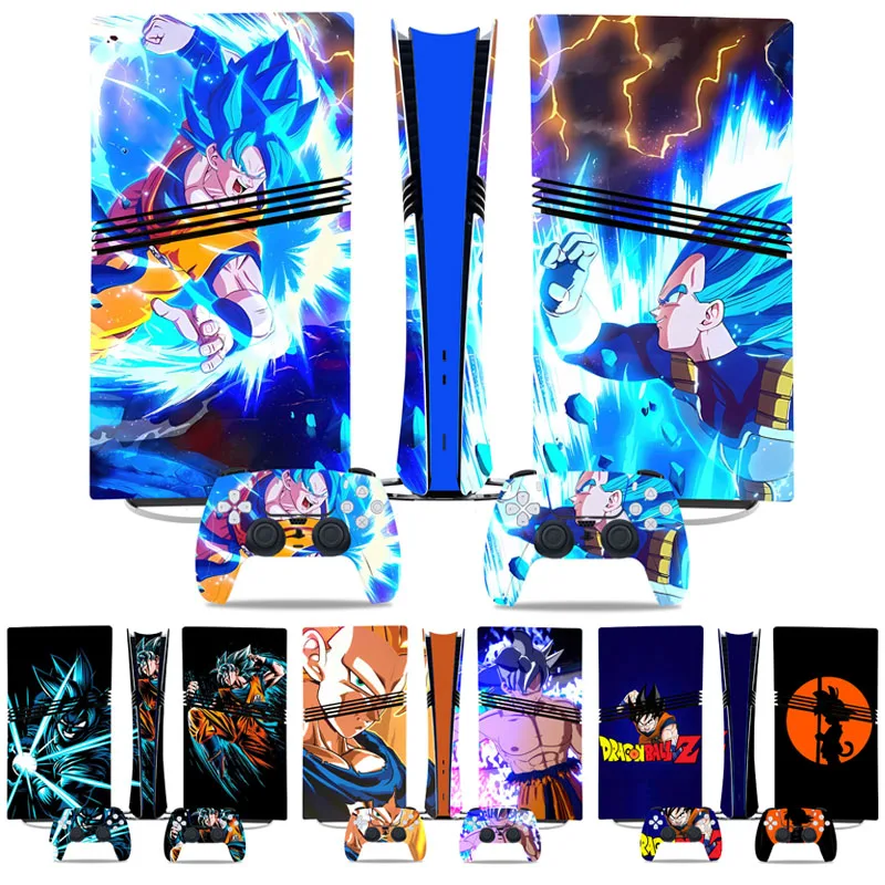Dragon Ball Ps5 Pro Skin Sticker Decal Cover for Playstation 5 Pro Disc Digital 2 Controllers Anime Waterproof Non-slip Sticker