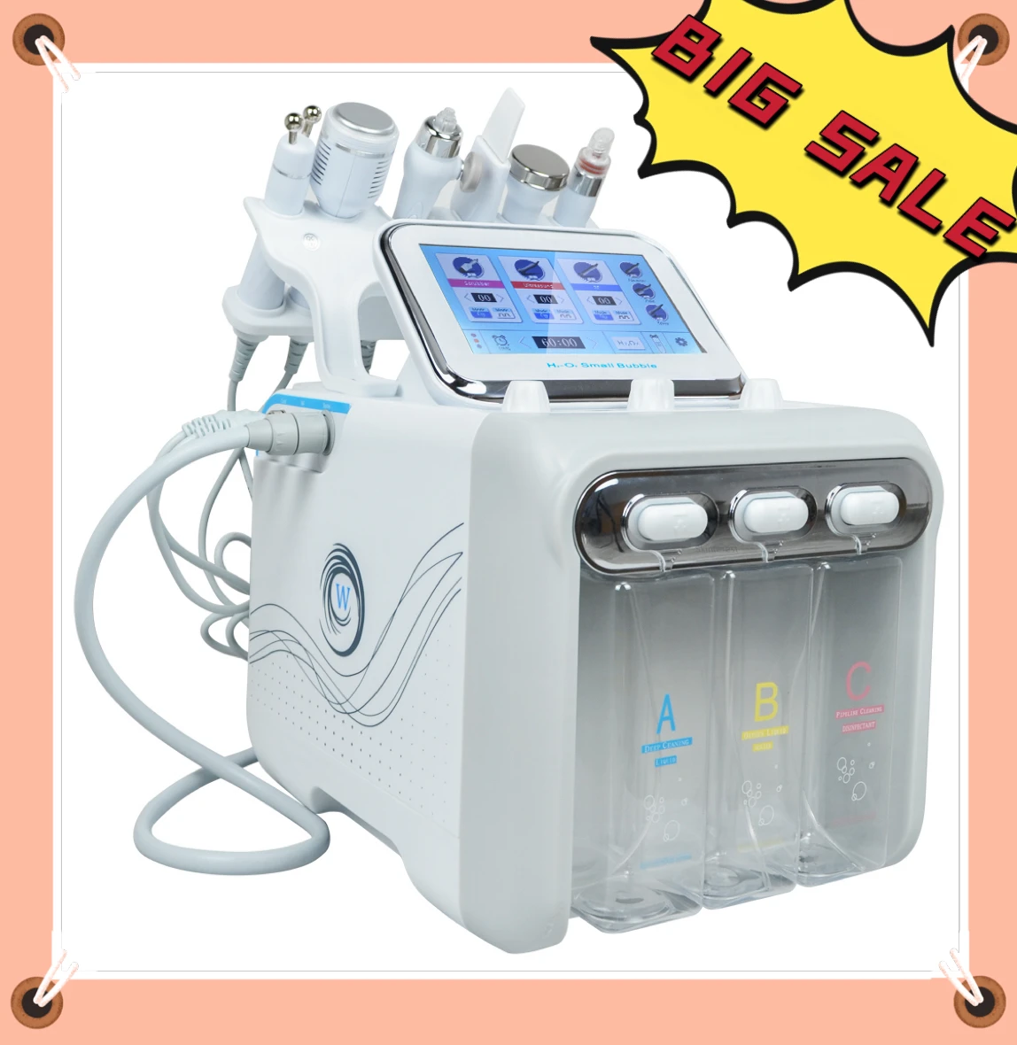 Appareil de soin du visage 6 en 1 Hydro Dermabrasion Hydrogène Oxygène, nettoyage du visage, élimination des points noirs, RF, exfoliation de la peau, appareils de soin du visage Aqua, expédition depuis l
