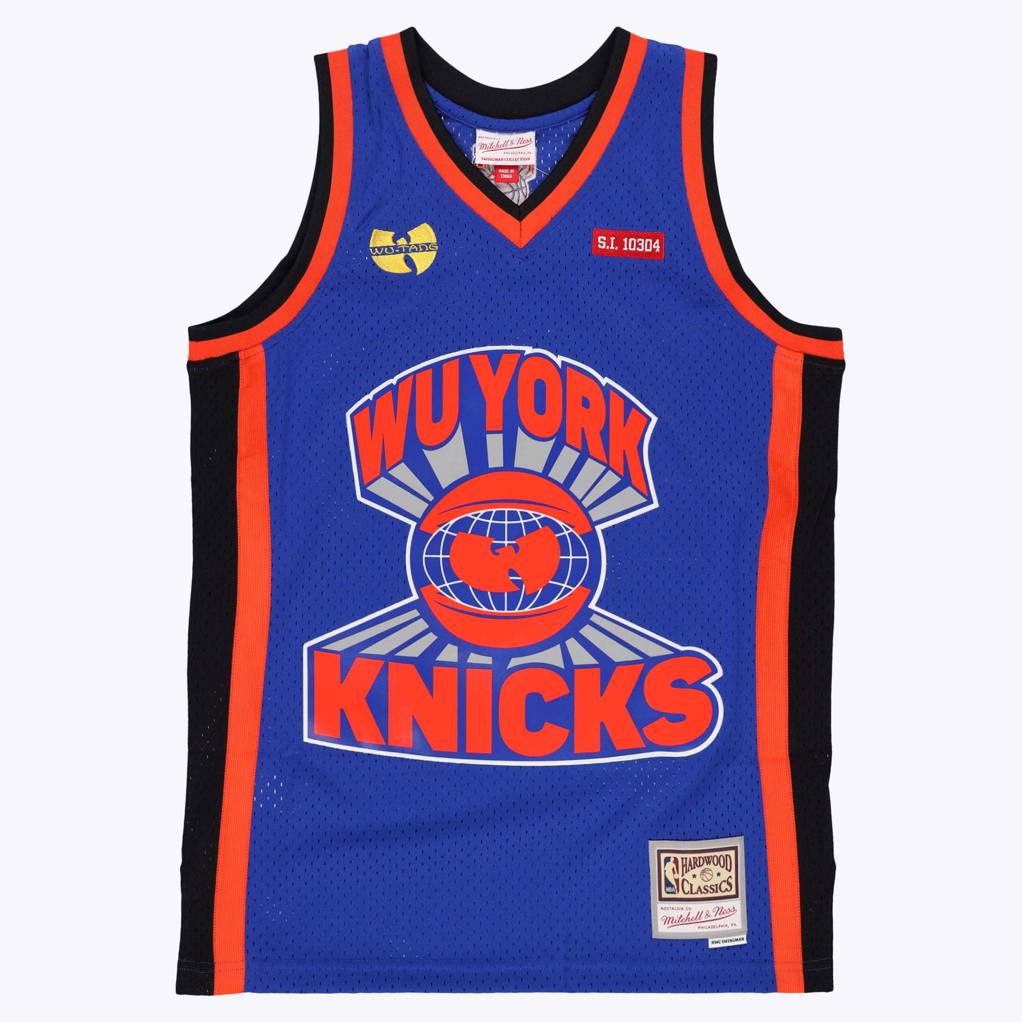 Maillot New York Knicks Mitchell & Ness X Wu Tang Shaolin BR NBA Remix – Bleu Royal - Homme Taille: L