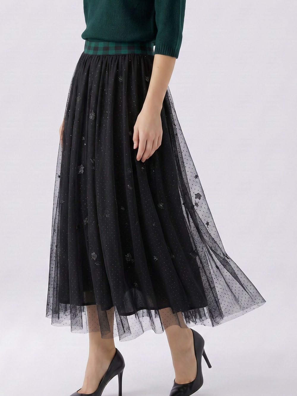Oui A-Linien-Rock Damen schwarz, 46