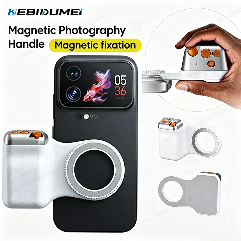 KEBIDUMEI Magnetic Phone Camera Shoot Hand Grip Phone Holder Shooting Wireless Bluetooth Remote Control Handle For Smartphone