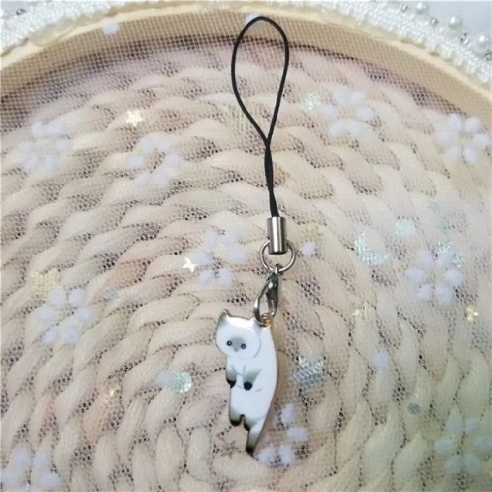 Kawaii Cute Keychains Bag Charms Case Strap Decor Metal Mobile Phone Strap Phone Hanging Charms Cat Phone Strap Phone Lanyards