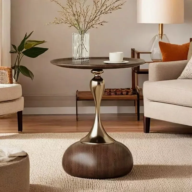 Wayon Moderne Luxus-Wohnzimmermöbel Einzigartig Geformter Runder Couchtisch mit Tablett-Design