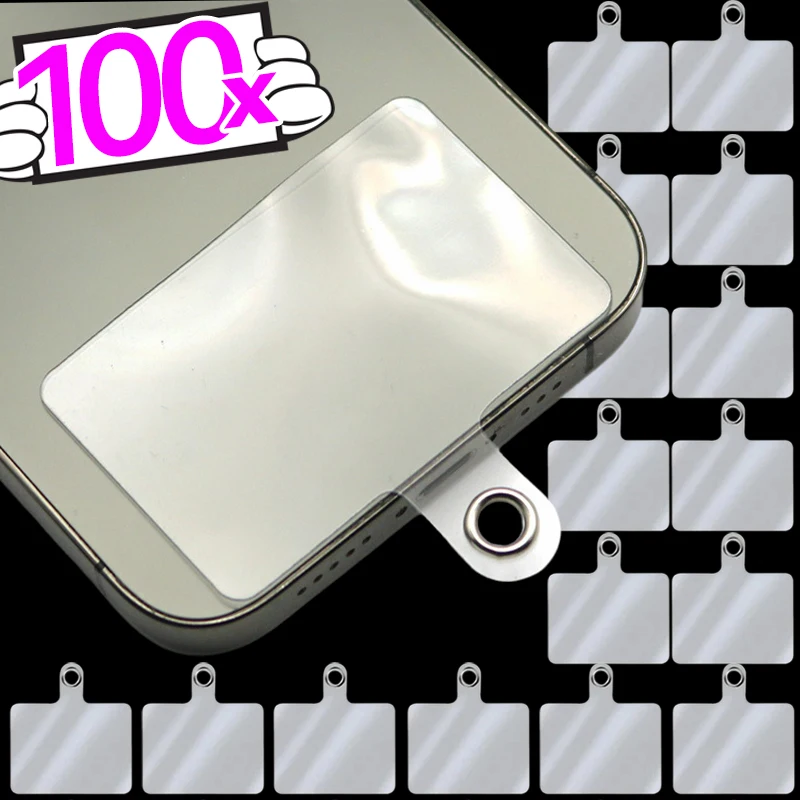 1/100Pcs Universal Telefon Tether Tab Anti-herbst Lanyard Karten Protable Transparent Handy Hängen Strap Patches Schnur clip