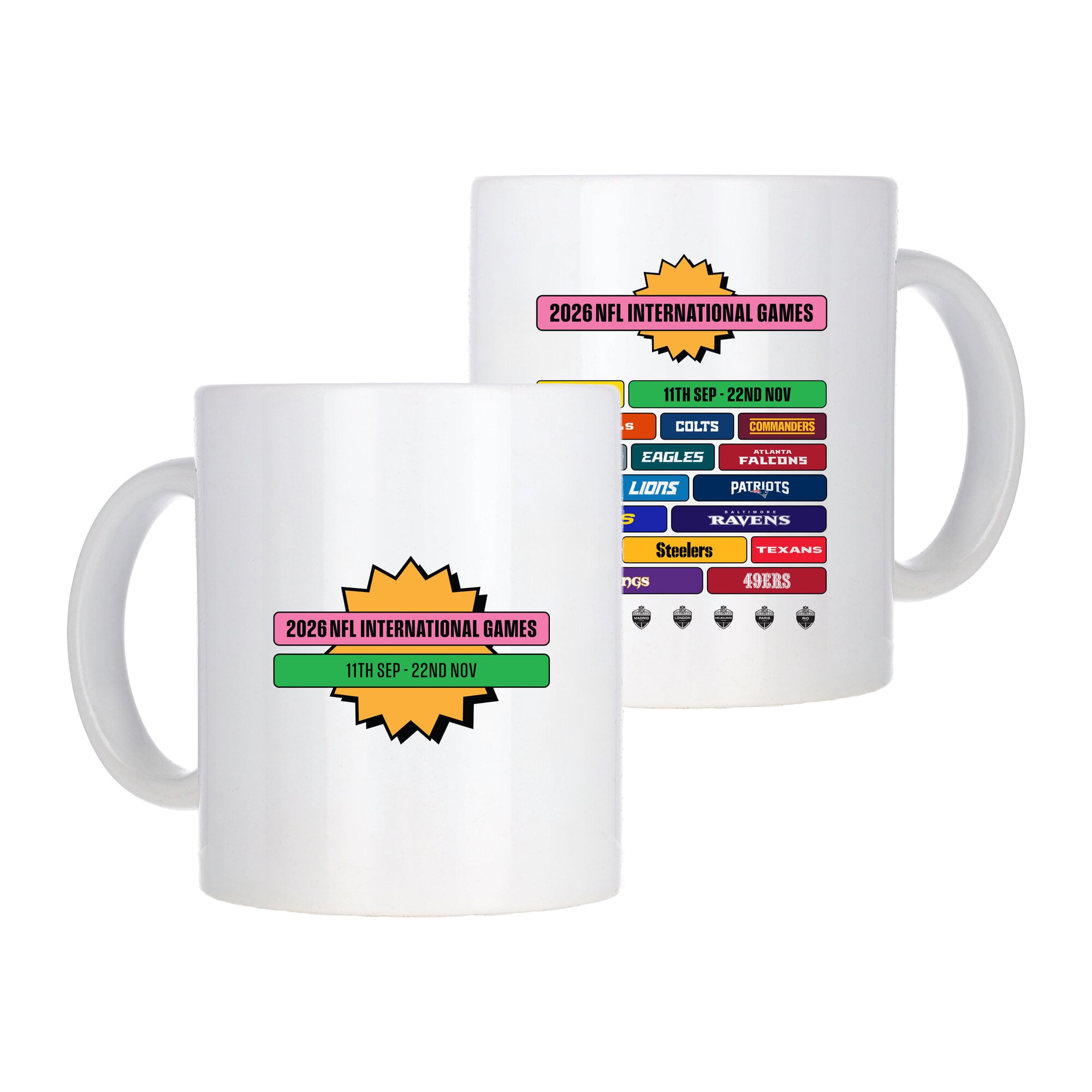 Mug NFL International City Games 2026 Poster Graphic - Unisexe