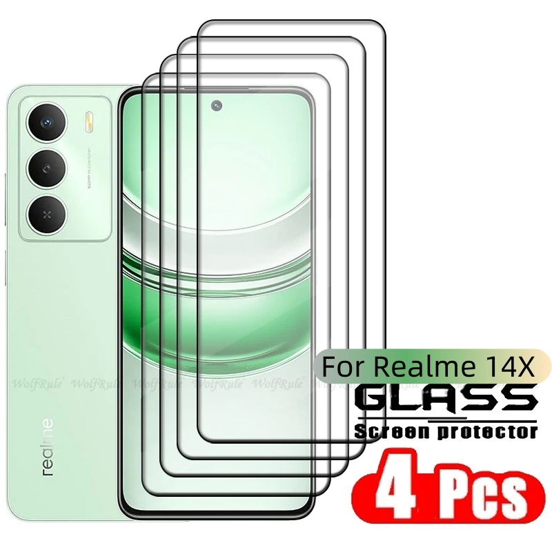 1-4PCS Für Realme 14X 5G Glas OPPO Realme 14X Gehärtetem Glas Telefon Schutzhülle 9H HD Volle Abdeckung kleber Screen Protector Realme 14X