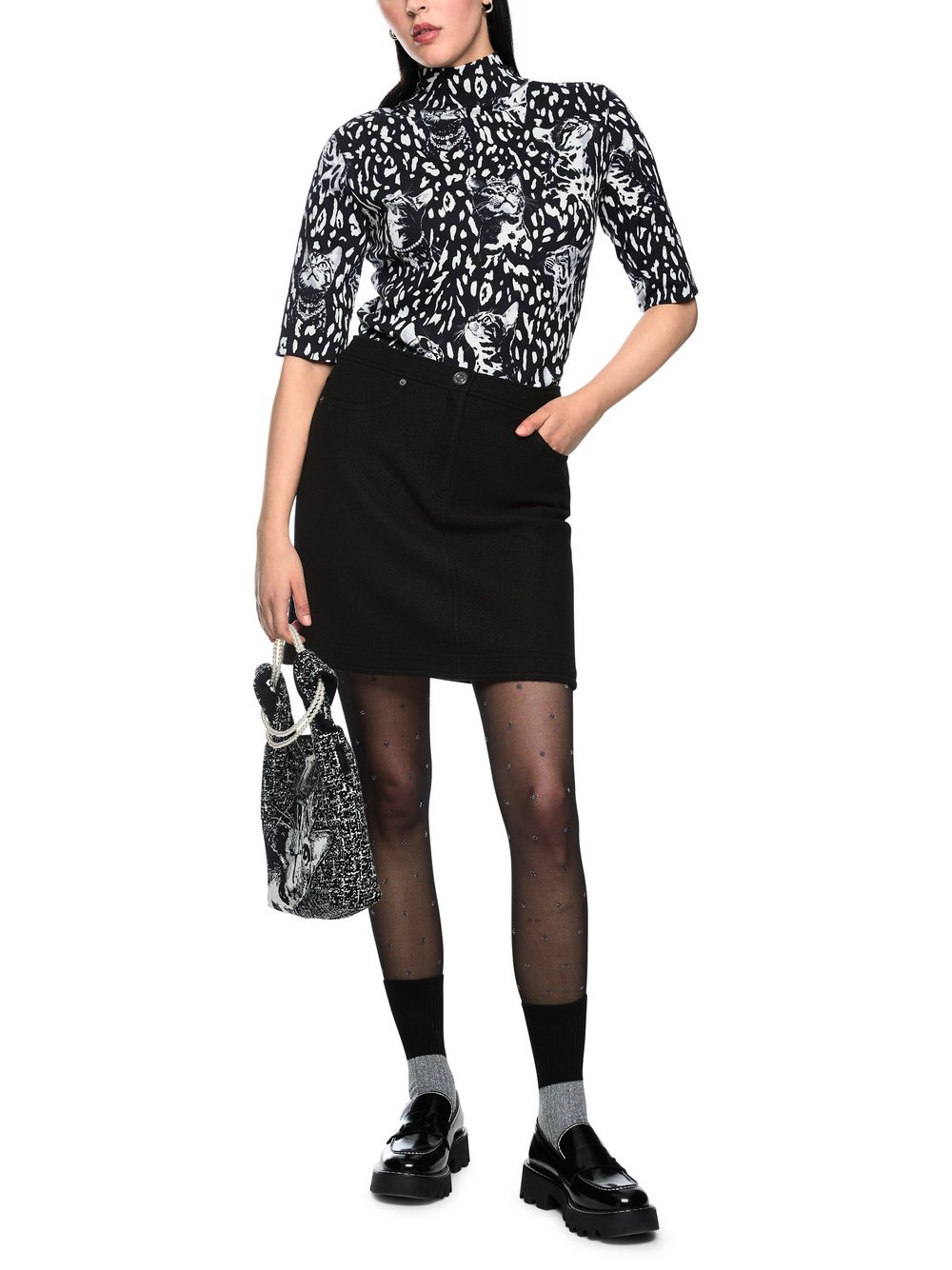 Marc Cain Minirock aus Schurwolle Damen schwarz, 42