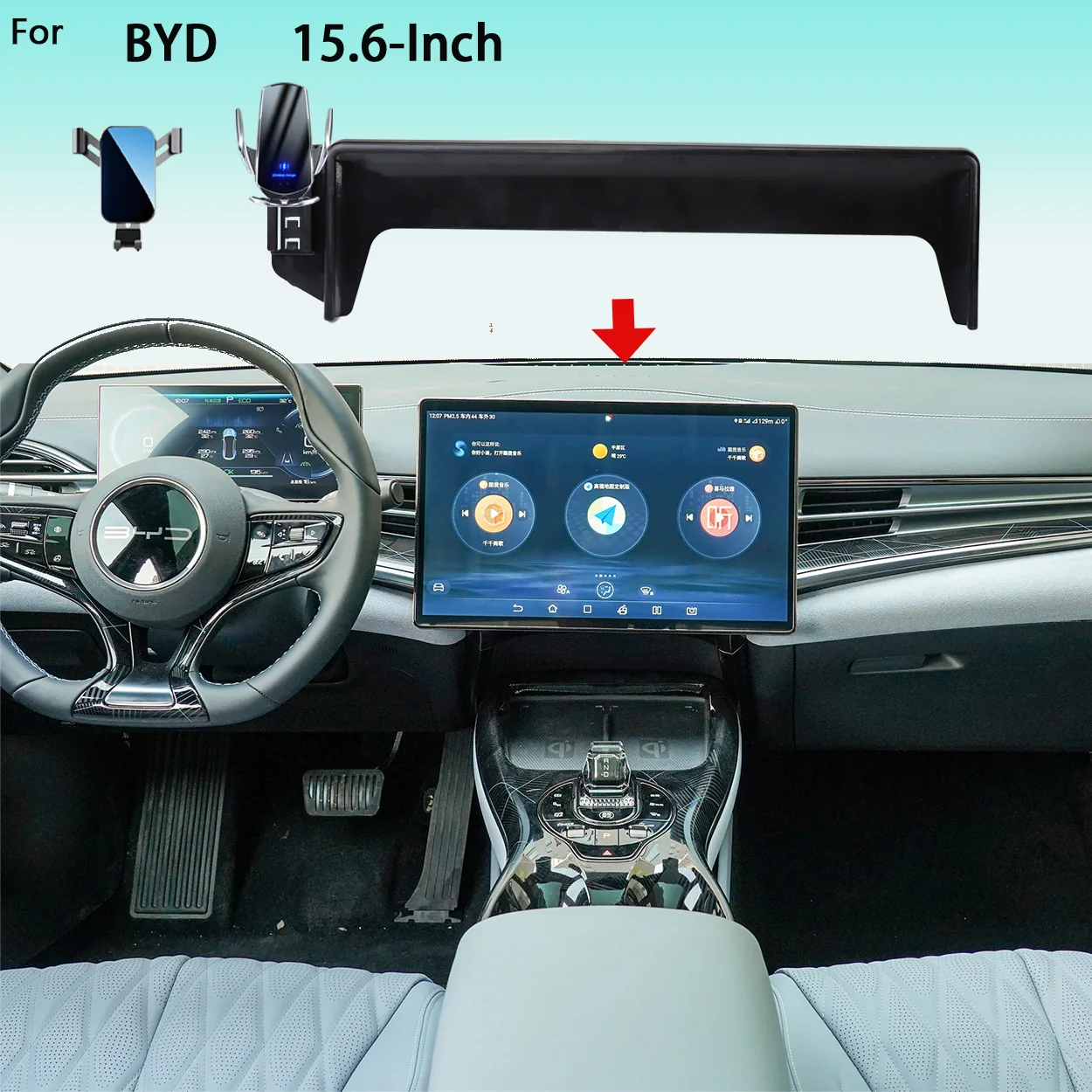 Auto Telefon Halter Für BYD Atto 3 Yuan Plus 2022/Atto 4 Bildschirm Handy Unterstützung Auto Halterungen Drahtlose Lade zubehör