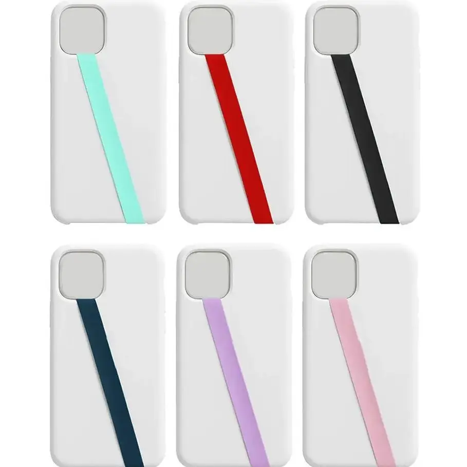Universal Silikon Telefon gurt elastisch Soft Phone Handband einfache einfarbige Telefon halter Finger griff Telefon Zubehör
