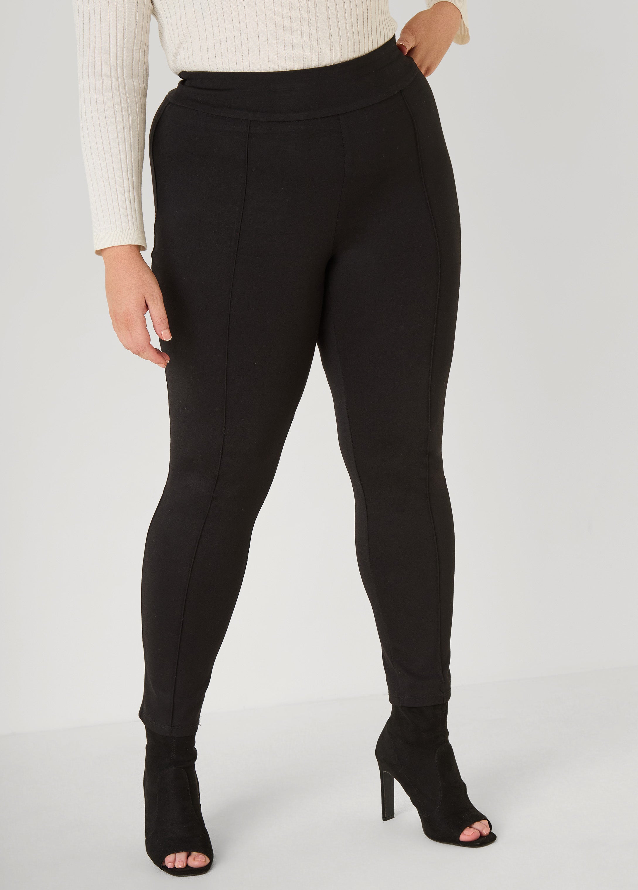 Plus Size Pintucked Ponte Leggings