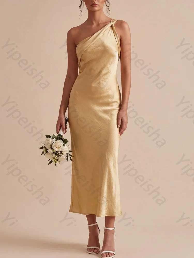 Customized One Shoulder Sleeveless Mermaid Evening Dresses Elegant Celebrity Dress Sexy Exquisite High Quality Prom Party Gowns
