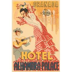 Buyenlarge "Hotel Alhambra Palace" by Retrotravel Vintage Advertisement on Wrapped Canvas in Orange | 30 H x 20 W x 0.5 D in | Wayfair 25836-5C2030