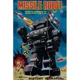 Buyenlarge Missile Robot Vintage Advertisement on Wrapped Canvas in Black/Blue | 30 H x 20 W x 0.5 D in | Wayfair 22362-6C2030