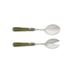 Rosanna Napoleon Flatware 2 Piece Salad Servers Set Stainless Steel Flatware/Plastic in Green | Wayfair NAO-C