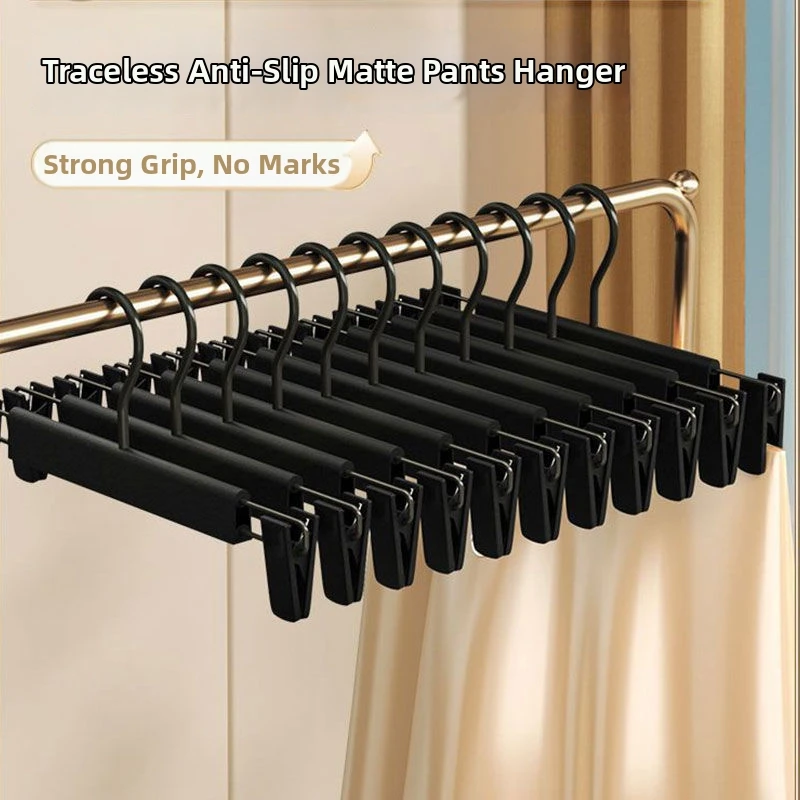 20Pcs Clothes Pants Hangers, Space-Saving Skirt Holders, Adjustable Clips, Trouser Hangers, Clothes Coat Garment Jeans Hangers