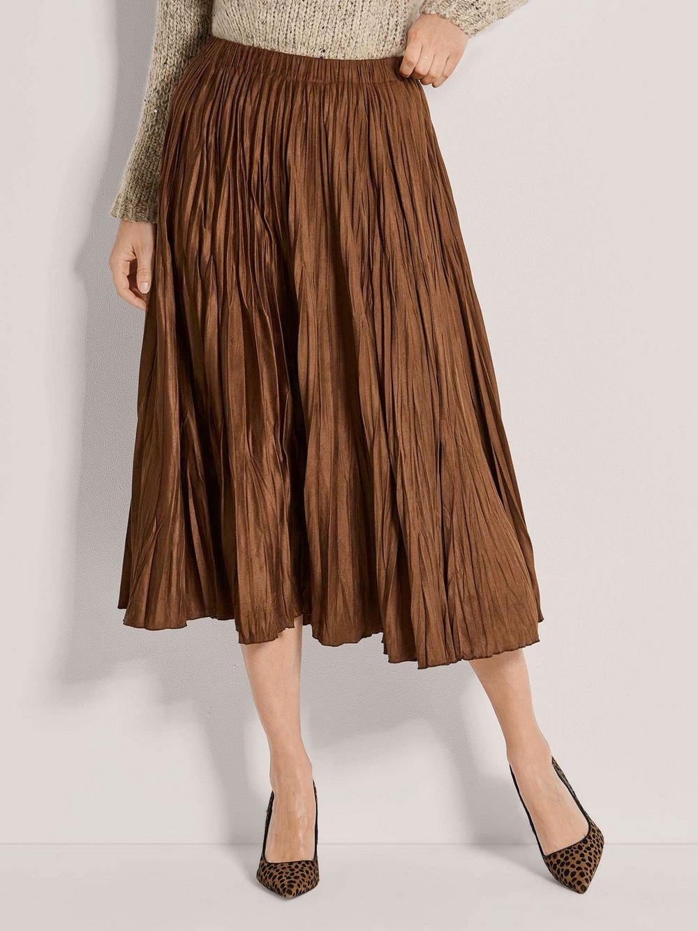 Madeleine Langer Rock Damen braun, 36