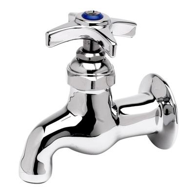 T&S B-0700-LT-CR-K Wall Mount Sill Faucet with 3 11/16" Spout, 5.54 GPM Stream Regulator, and 4-Arm Handle