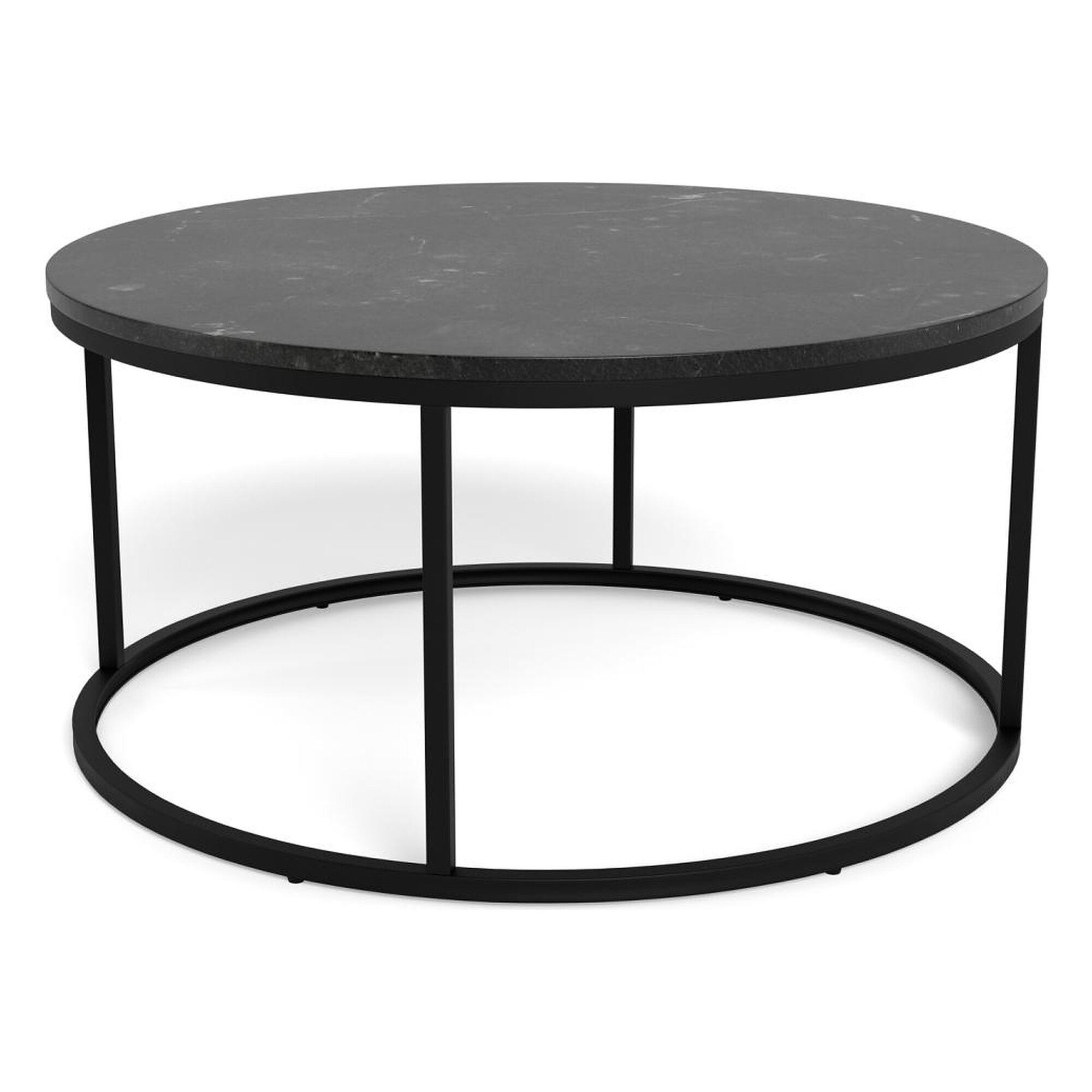 Actona »Spiro« Couchtisch rund Marmordekor Izmir schwarz Ø 80x40 cm