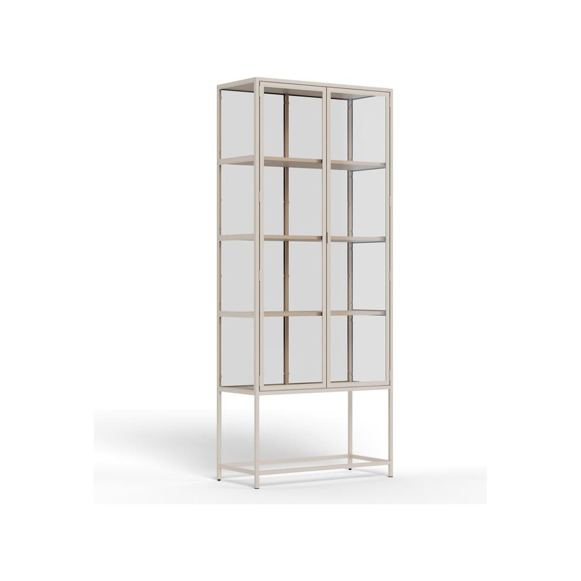 Actona »Seaford« Vitrine grau Dekor 77x185,6x35 cm / grau Dekor