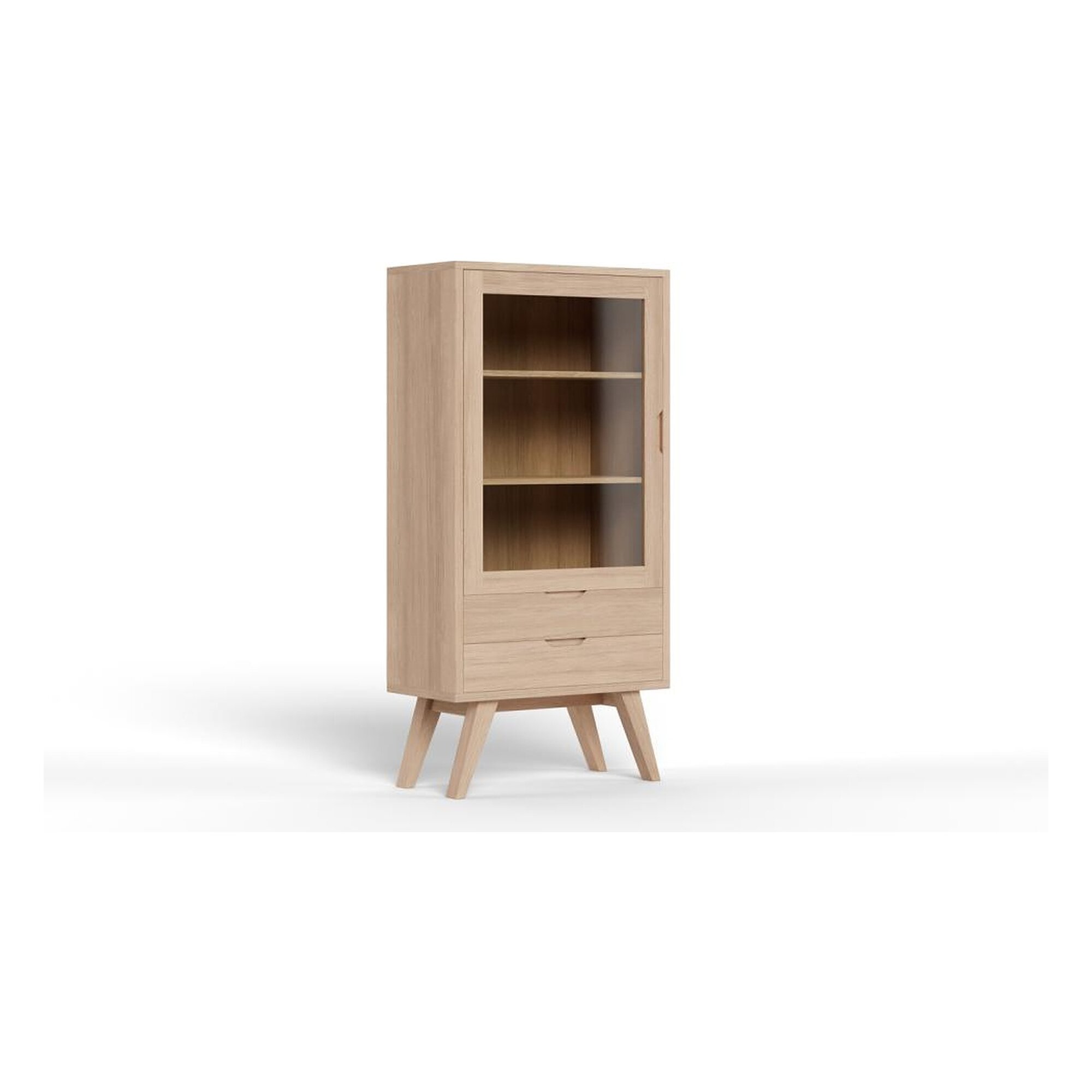 Actona »A-Line« Vitrine Eiche weiß Furnier geölt 72x145x36 cm