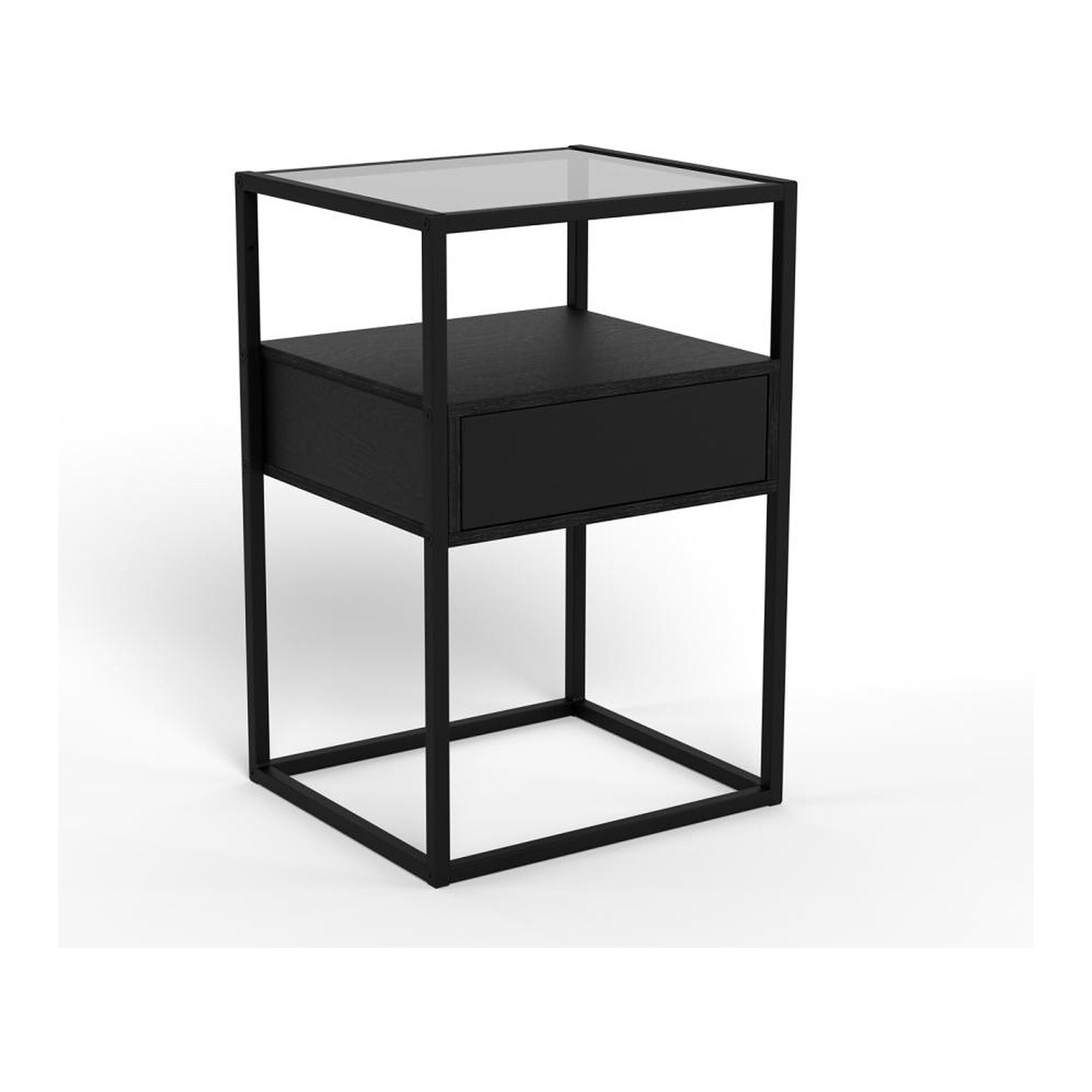 Actona »Randolf« Nachttisch Rauchglas Schublade Wildeiche