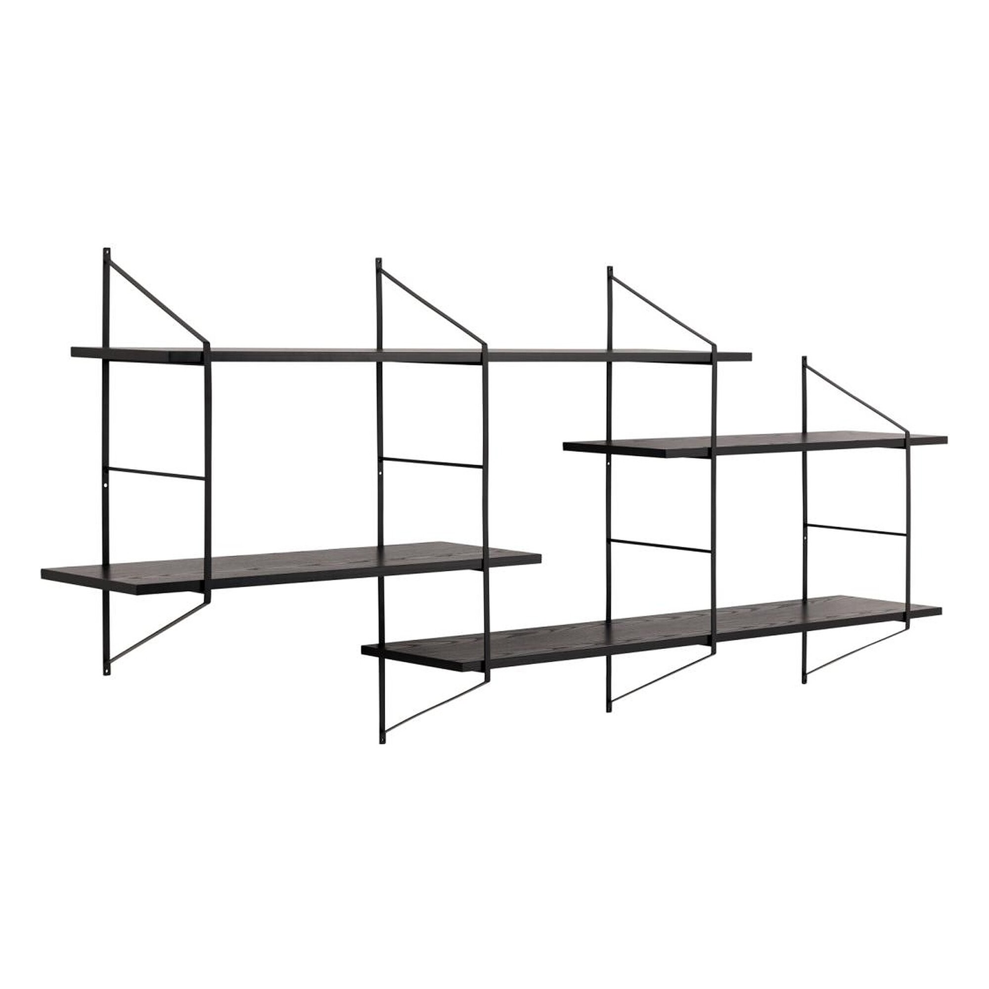 Actona »Belfast« Wandregal Esche schwarz Dekor 191x79x25,5 cm / Esche schwarz Dekor