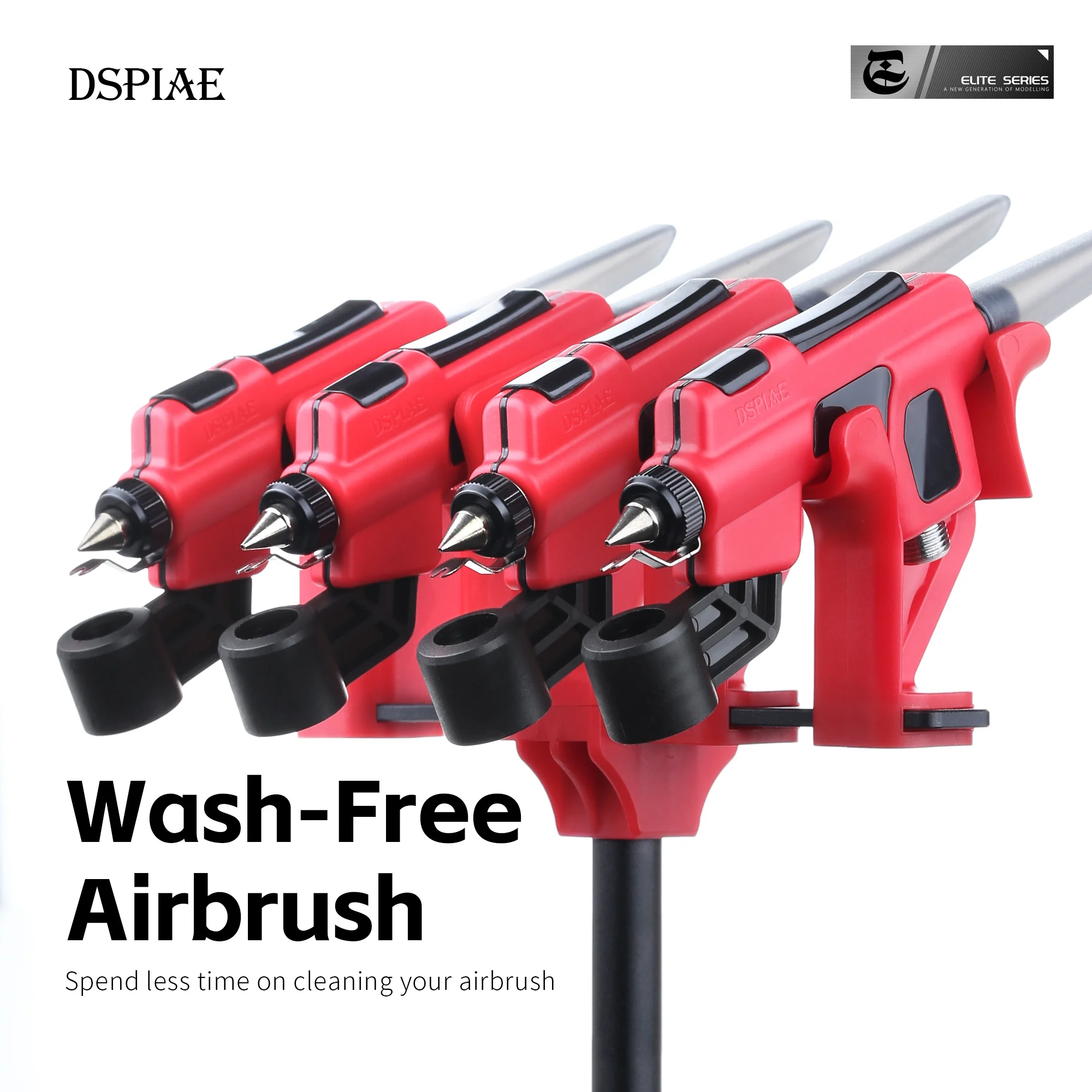 DSPIAE PT-AB Wash-Free Airbrush with Marker Rack for Gundam Model Painting Tools Easy-to-Spray Model Paint Hobby DIY Craft Tool