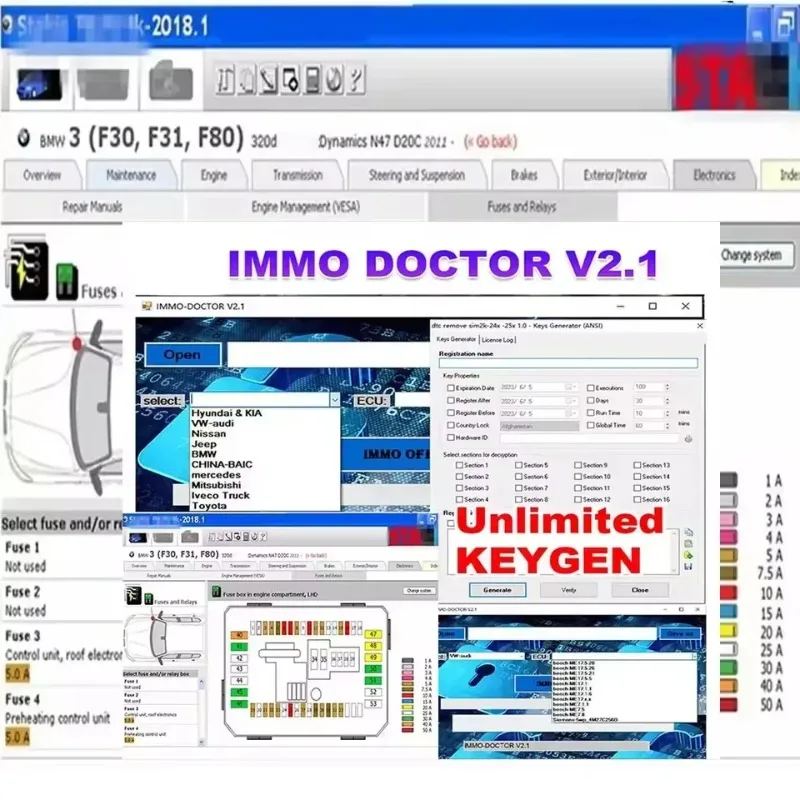 2026 New IMMO DOCTOR V2.1 With Unlimited KEYGEN MULTI BRAND Immo Off Software ECU Chip Tuning for sim2k MT38 ME 17.9.2 MED17.9.8